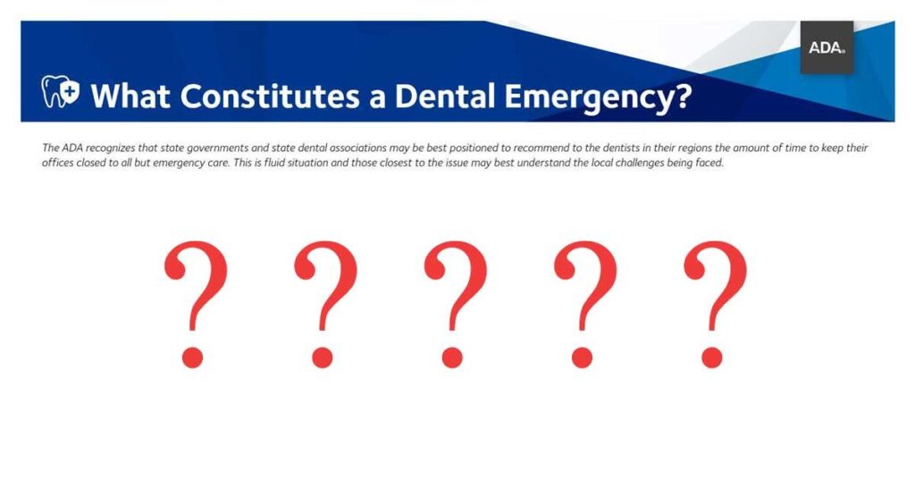 ADA COVID 19 Dental Emergency DDS Cover